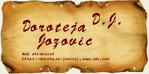 Doroteja Jozović vizit kartica